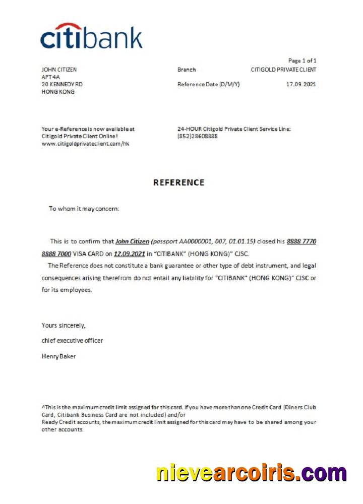 Hong Kong Citibank closure reference